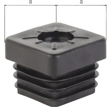 Capace cu filet pentru țeavă pătrată Kaiserthal 25x25 mm M8 plastic negru, 4 bucăți
