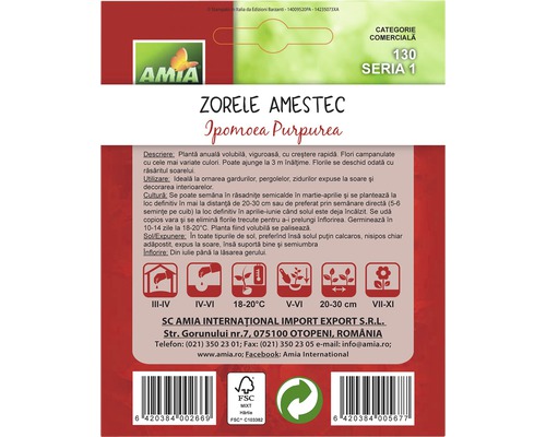 Pachet de semințe Zorele Amestec Ipomoea Purpurea