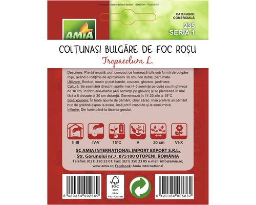 Pachet de semințe pentru flori de condurași roșii, sub formă de bulgăre