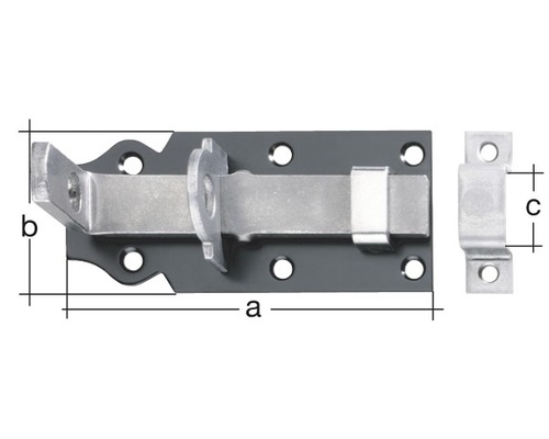 Zăvor cu dimensiunile a, b și c