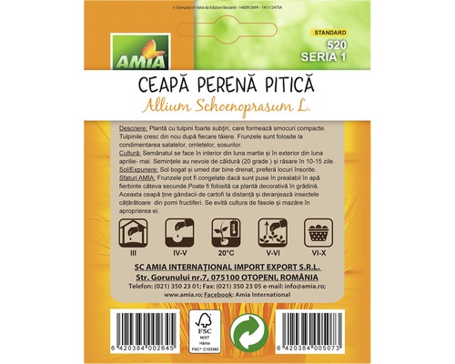 Pachet de semințe de ceapă chives de la marca Amia