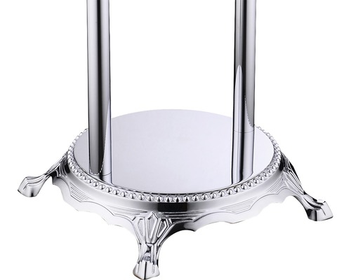 Prim-plan cu suport de hârtie igienică cromat cu bază decorativă