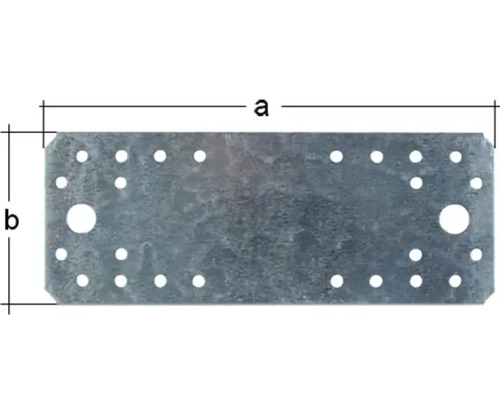 Imagine a unei plăci de ancorare cu găuri găurite și dimensiuni.