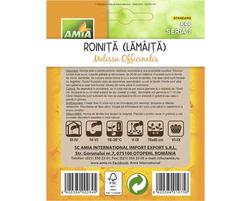 Pachet de semințe de roiniță