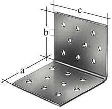 Colțar metalic perforat Alberts 40x40x60x2 mm, oțel inoxidabil