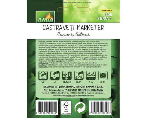 Pachet de semințe de castraveți Marketer