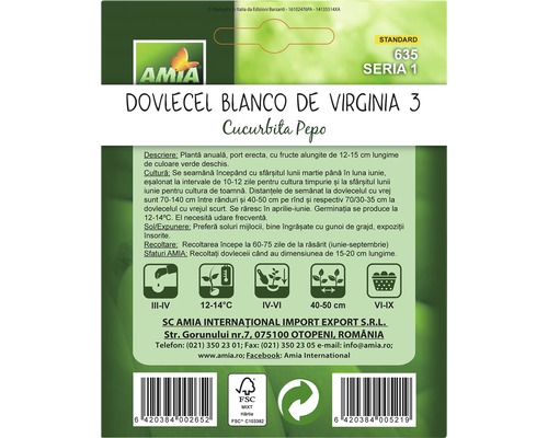 Pachet de semințe pentru dovlecel Blanco de Virginia 3
