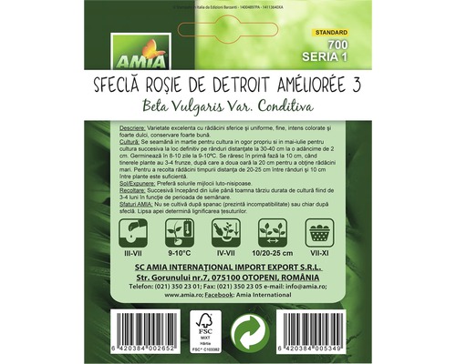 Pachet de semințe pentru sfecla roșie Detroit îmbunătățită 3