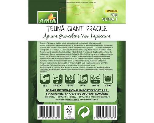 Pachet de semințe Țelină Giant Prague