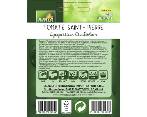 Pachet de semințe de tomate Saint-Pierre