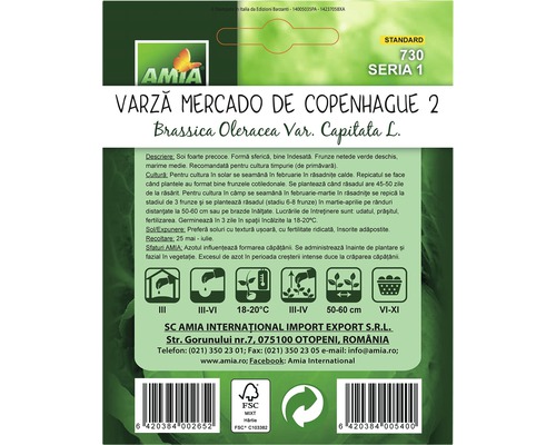 Pachet de semințe Varză Mercado de Copenhague 2