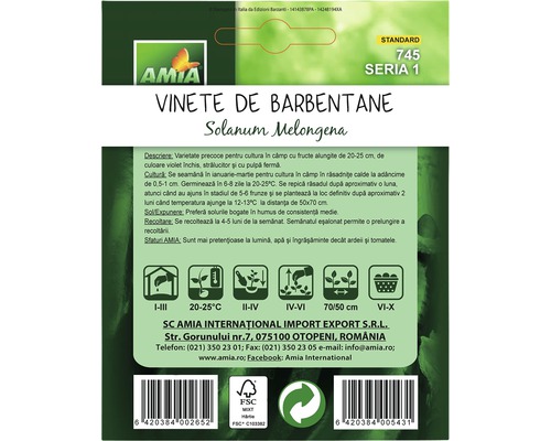 Sigla Amia. Semințe de vinete din soiul Barbentane