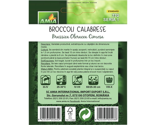 Pachet semințe broccoli Calabrese