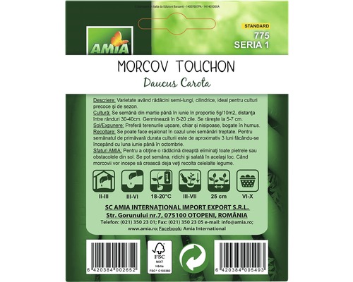 Semințe de morcovi Touchon Daucus Carota