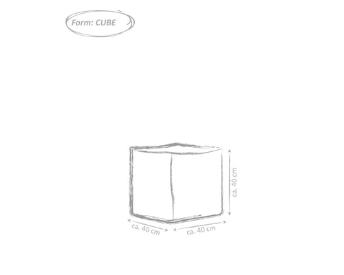 Imaginea unui cub cu dimensiuni de aproximativ 40 cm