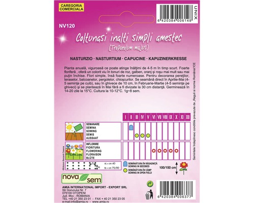 Pachet cu semințe de capucini