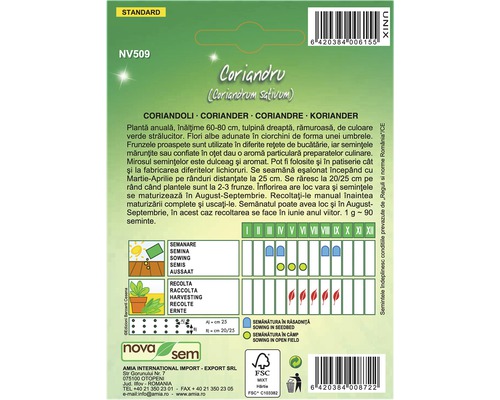 Pachet de semințe de coriandru