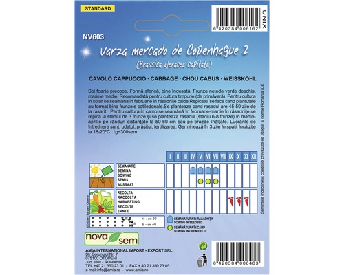 Pliculeț de semințe varză de căpățână soiul Copenhagen 2