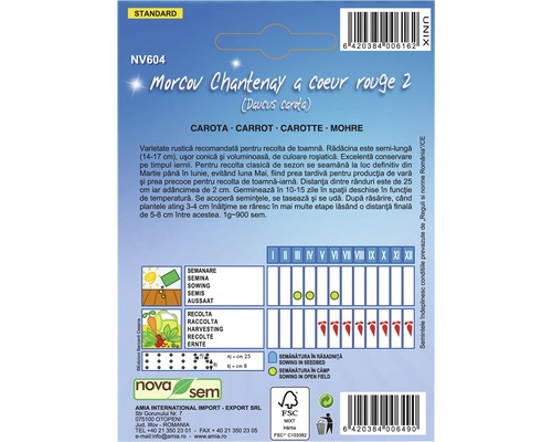 Semințe de morcovi Chantenay cu inimă roșie