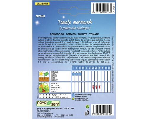 Semințe de tomate din soiul Marmande în ambalaj standard