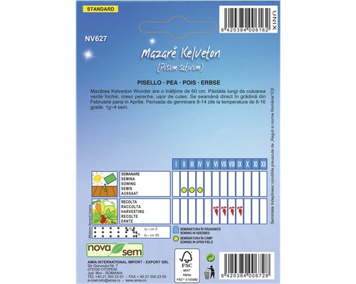 Pachet de semințe de mazăre Kelvedon