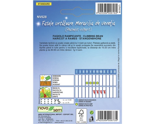 Pachet de semințe pentru fasole urcătoare