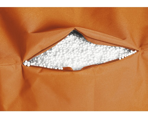 Puf cu fermoar deschis și umplutură