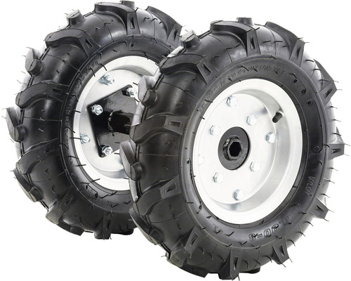 Două anvelope de tractor cu profil cramponat pentru tracțiune sporită