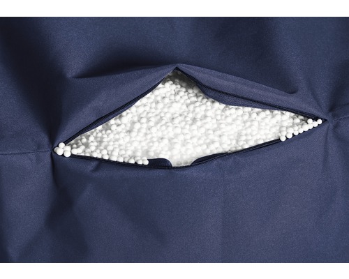 Imagine detaliată cu un sac de șezut cu fermoar și umplutură