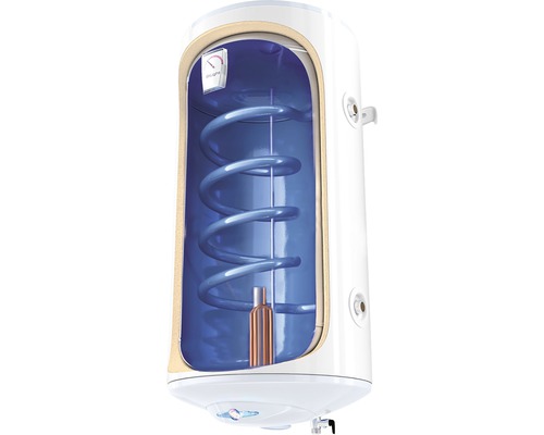 Boiler de apă caldă tăiat cu serpentină de încălzire și afișaj de temperatură