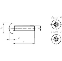 Șuruburi metrice cu cap bombat cruce Dresselhaus 6x40 mm DIN7985 oțel inox A2, 100 bucăți-thumb-1