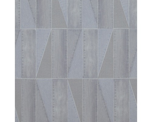 Tapet vlies Denim aspect jeans gri închis albastru 10,05x0,53 m Tapet cu design geometric din denim