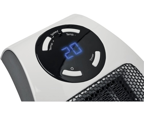 Detaliu cu comenzile unui radiator cu aer cald cu indicator de temperatură