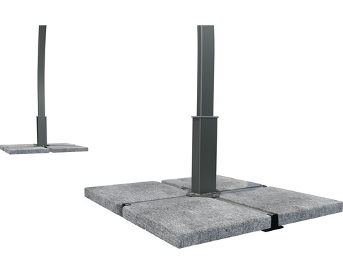 Suport pentru umbrelă cu plăci de beton