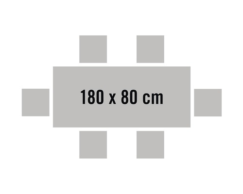 Masă cu șase scaune, dimensiunea mesei 180 x 80 centimetri