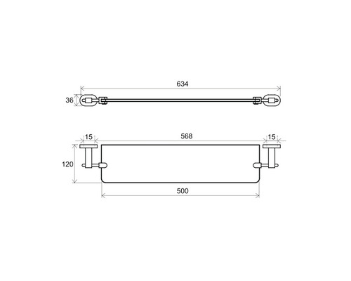 Desen tehnic al unui suport pentru prosop cu dimensiuni