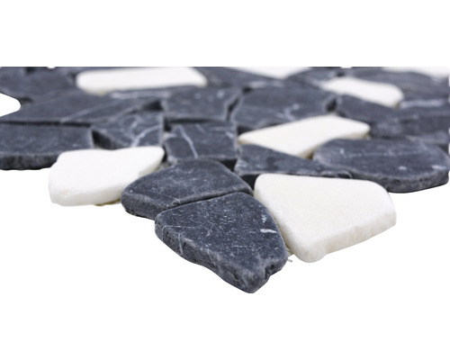 Placă de mozaic din piatră naturală, pietricele gri și albe