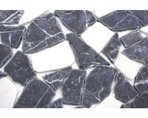 Placă de mozaic din piatră naturală în gri și alb