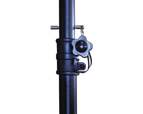 Vizualizare detaliată a unei tije telescopice cu șurub de blocare pentru reglarea înălțimii