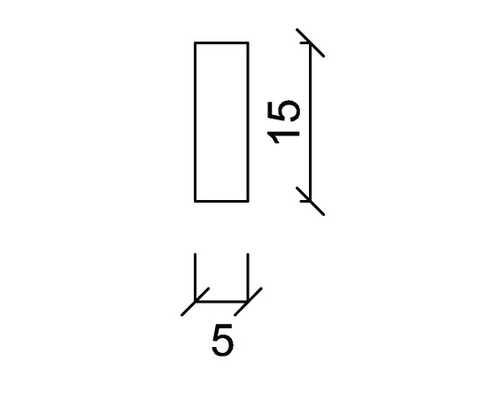 Desen tehnic cu dimensiunile 15 și 5