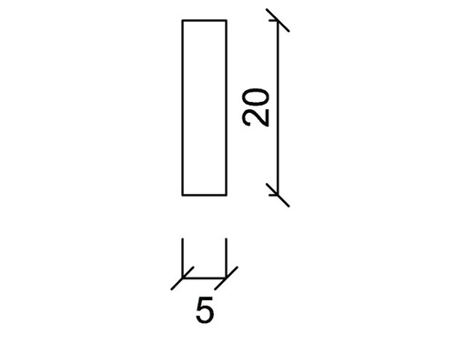 Desen tehnic cu dimensiuni: 5 și 20