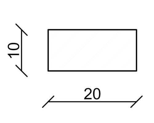 Desen tehnic cu dimensiunile 10 și 20
