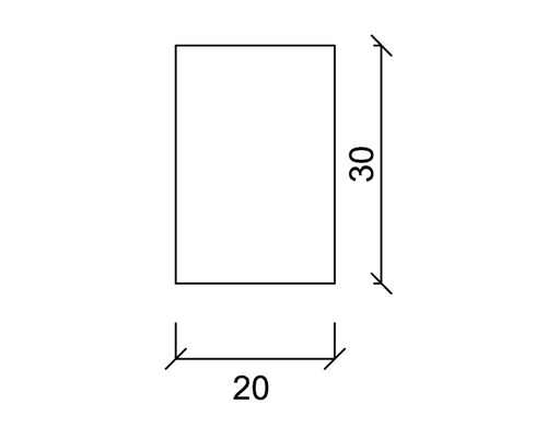 Ilustrație a unui dreptunghi cu dimensiunile de 20 pe 30
