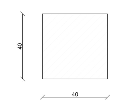 Suprafață pătrată cu lungimea laturii de 40