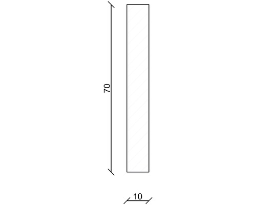 Desen tehnic cu dimensiunile 70 și 10