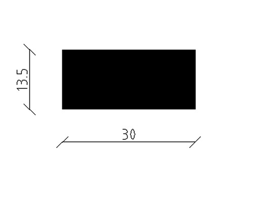 Desen tehnic cu dimensiuni: 30 x 13.5