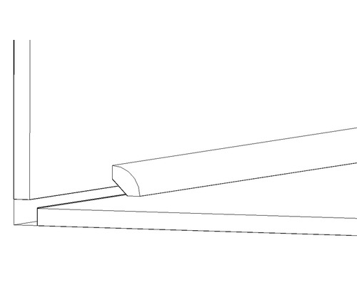 Secțiune transversală a unei plinte sfert de cerc
