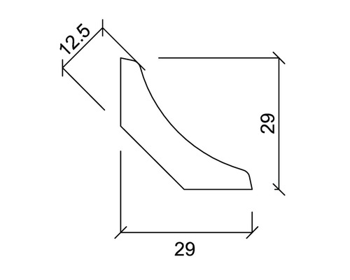 Desen tehnic al unui profil decorativ cu dimensiuni