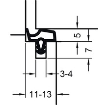 Garnitură de etanșeizare universală pentru toc de lemn cu falț 5 m neagră-thumb-2