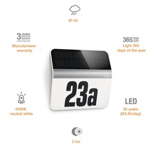 Aplică solară cu LED Steinel XSolar 2 lumeni 4000K, incl. numere autocolante, oțel inoxidabil-thumb-3 Aplică solară cu LED Steinel XSolar 2 lumeni 4000K, incl. numere autocolante, oțel inoxidabil-thumb-3